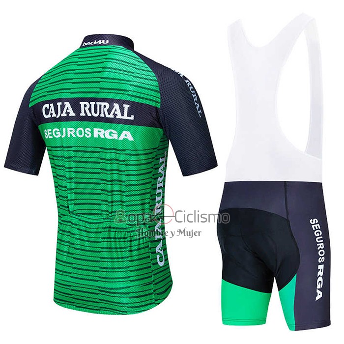 Caja Rural Ropa Ciclismo Culotte Corto 2020 Hombre Mangas Cortas Verde Negro